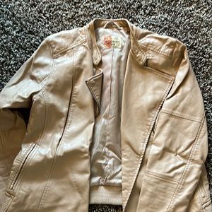 Faux Leather Jacker (blush)